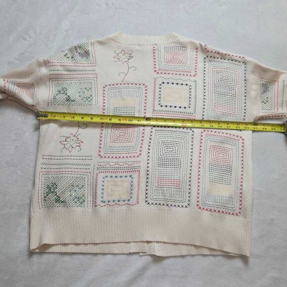 XXL Never Fully Dressed x Anthropologie embroidered work cardigan sweater - Picture 10 of 12